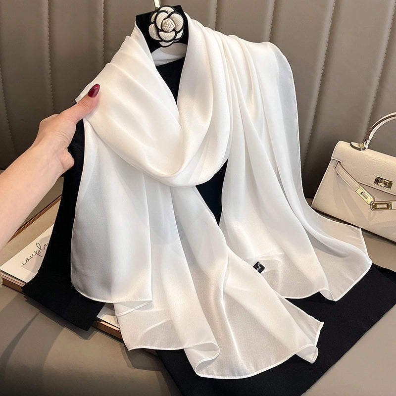 Women's Minimalist Classic Style Solid Color Imitated Silk Silk Scarf