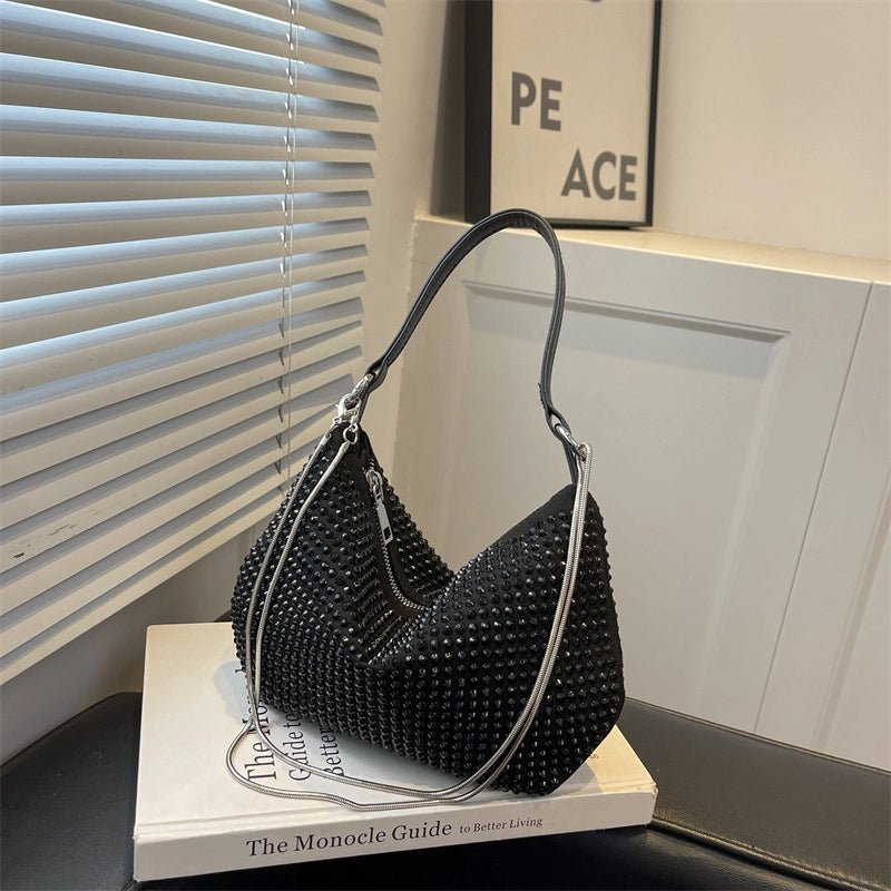 Women's Medium Pu Leather Solid Color Streetwear Square Zipper Underarm Bag