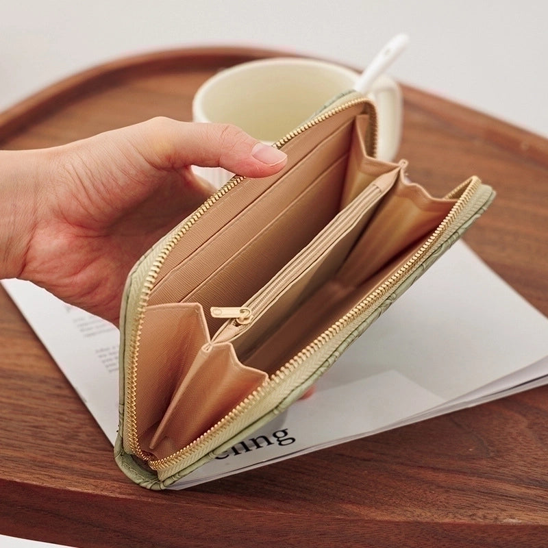 Women's Flower Pu Leather Zipper Wallets