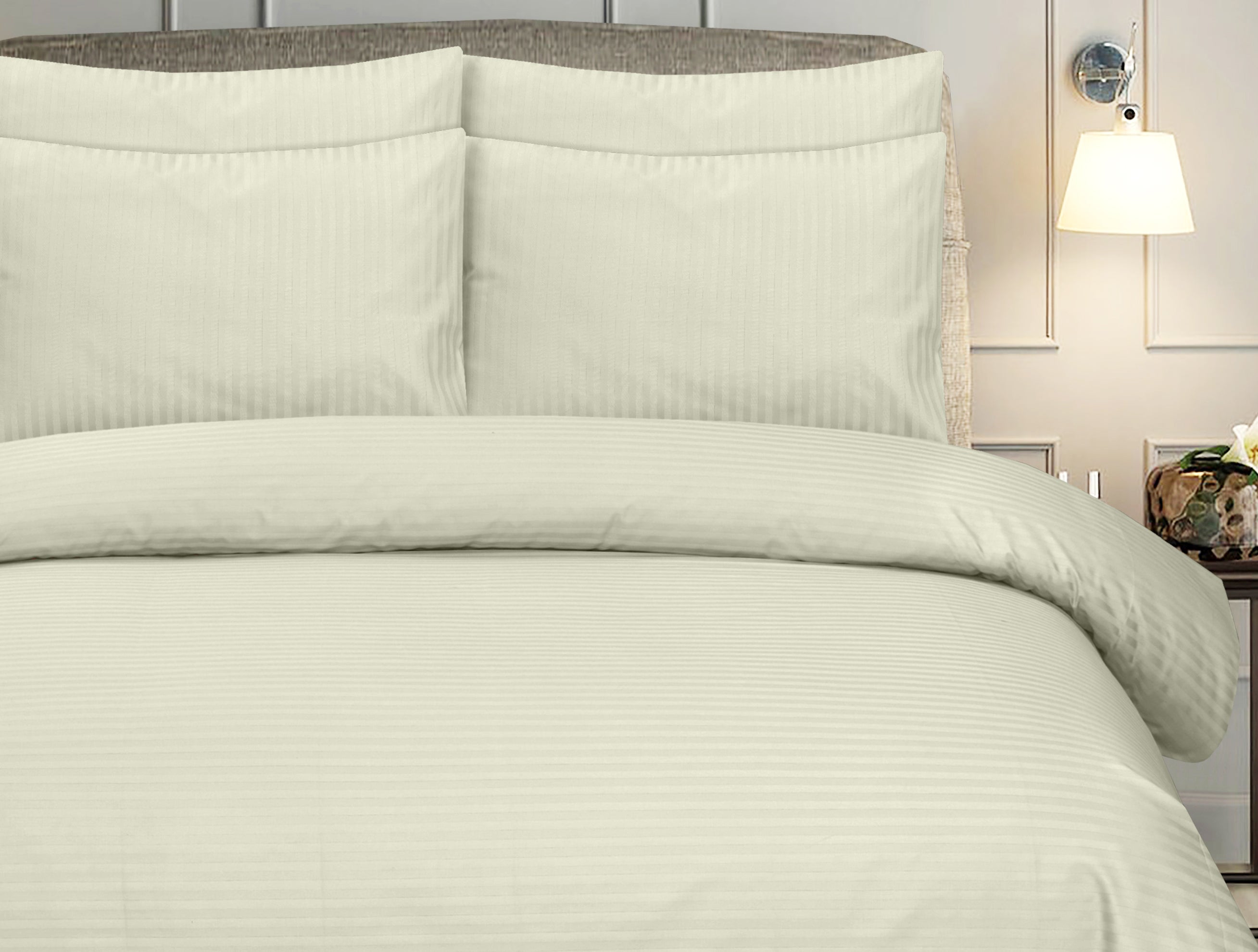 Creamy Crust Stripe-Bed Sheet Set