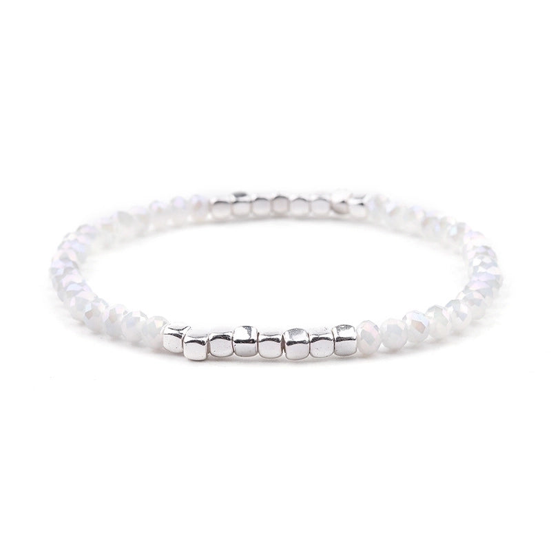 Minimalist Geometric Beaded Crystal Bracelets
