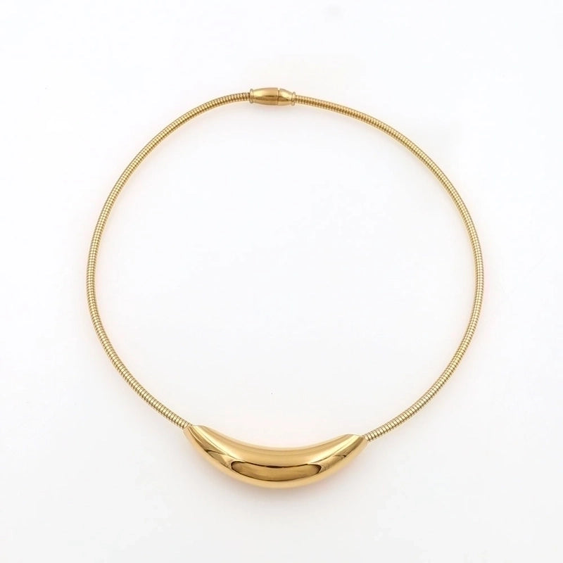 Modern Style Round Stainless Steel Titanium Steel Plating Choker