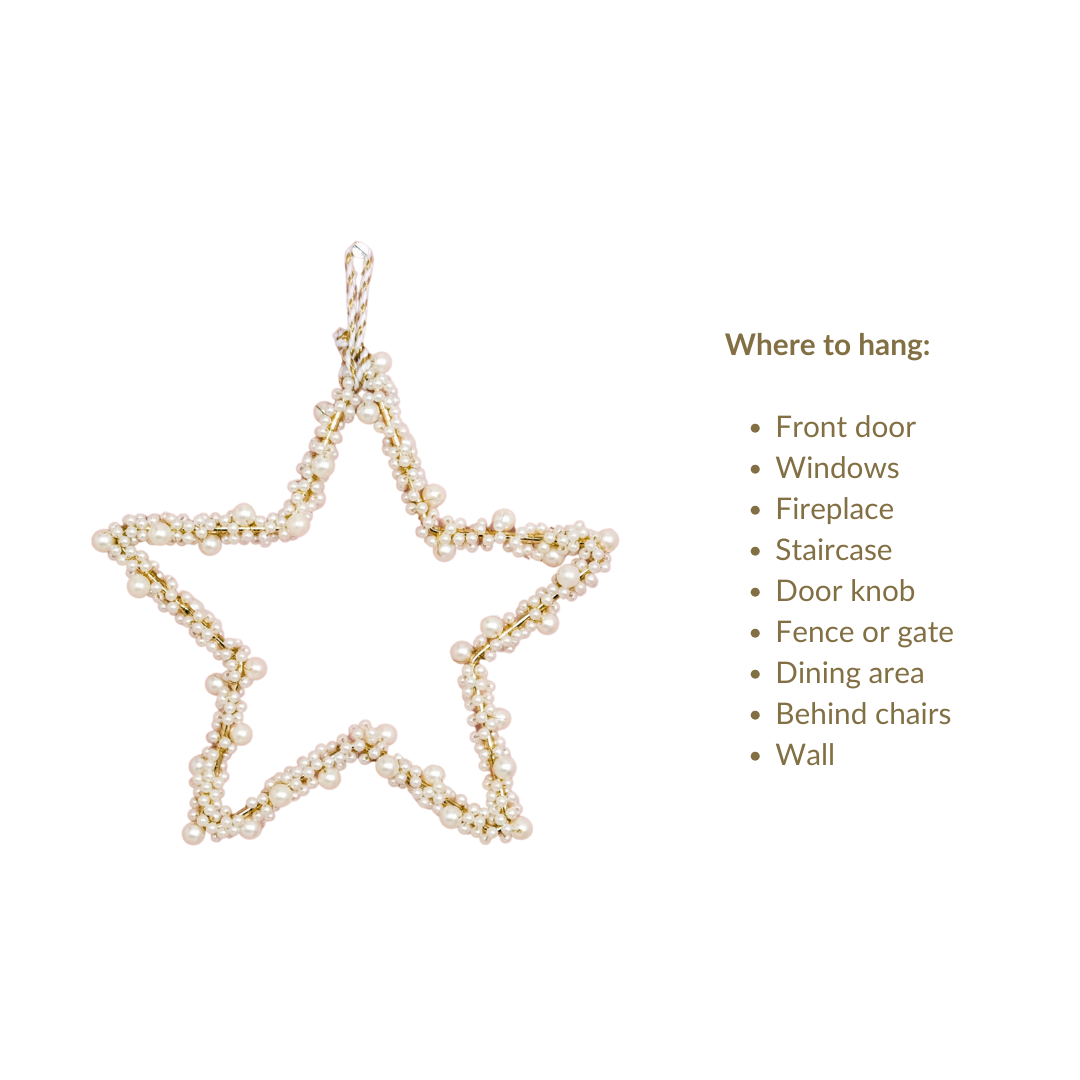 Star Shape Metal Frame Christmas Wreath 8 Inch