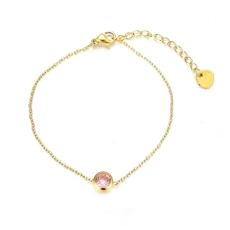 Elegant Minimalist Round 304 Stainless Steel Artificial Rhinestones Bracelets In Bulk