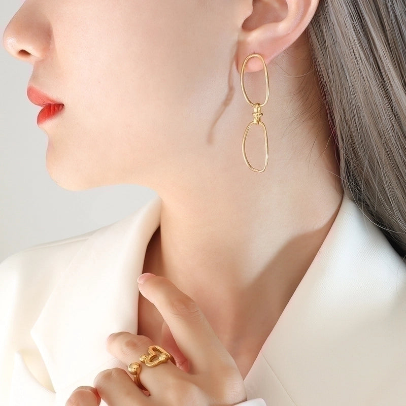 Minimalist Knot 304 Stainless Steel 18K Gold Plated Plating Bracelets Earrings Necklace