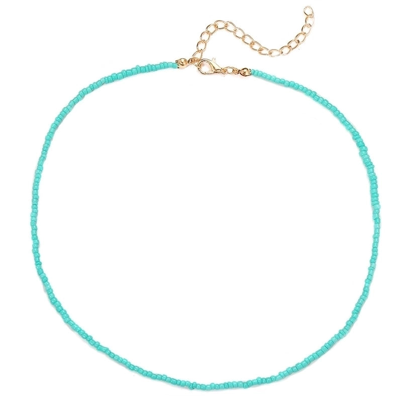 12 Pieces Minimalist Geometric Beaded Inlaid Pearls Women's Necklace