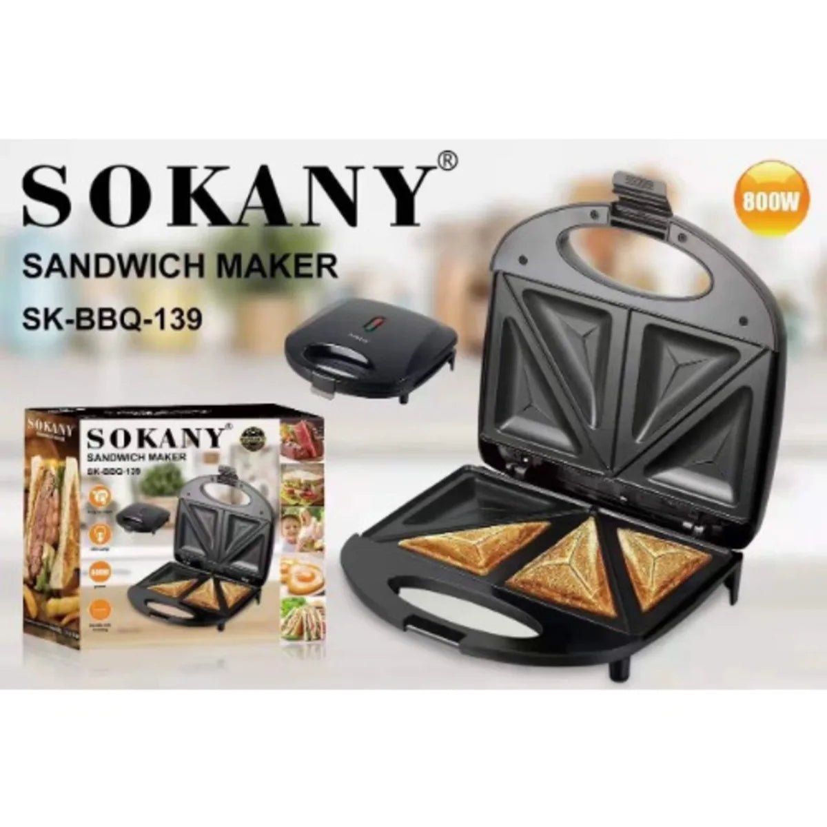 SOKANY SANDWICH MAKER - SK-BBQ-139