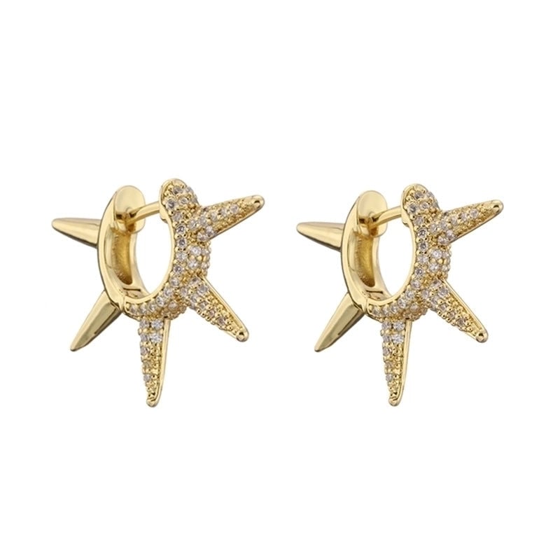 Simple Micro-inlaid Thorn Pointed Copper Plated Ear Clip