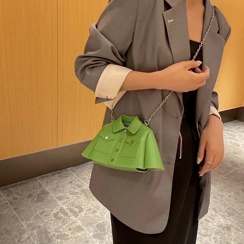 Women's Medium Pu Leather Solid Color Basic Streetwear Square Zipper Shoulder Bag Crossbody Bag Chain Bag