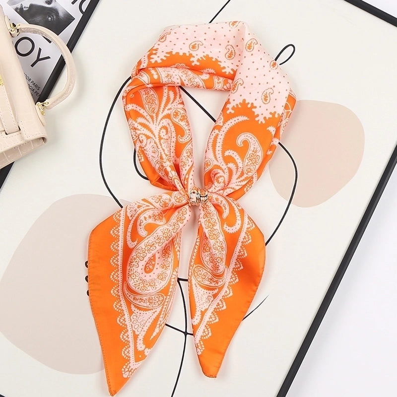 Women's Sweet Flower South  Satin Silk Scarves