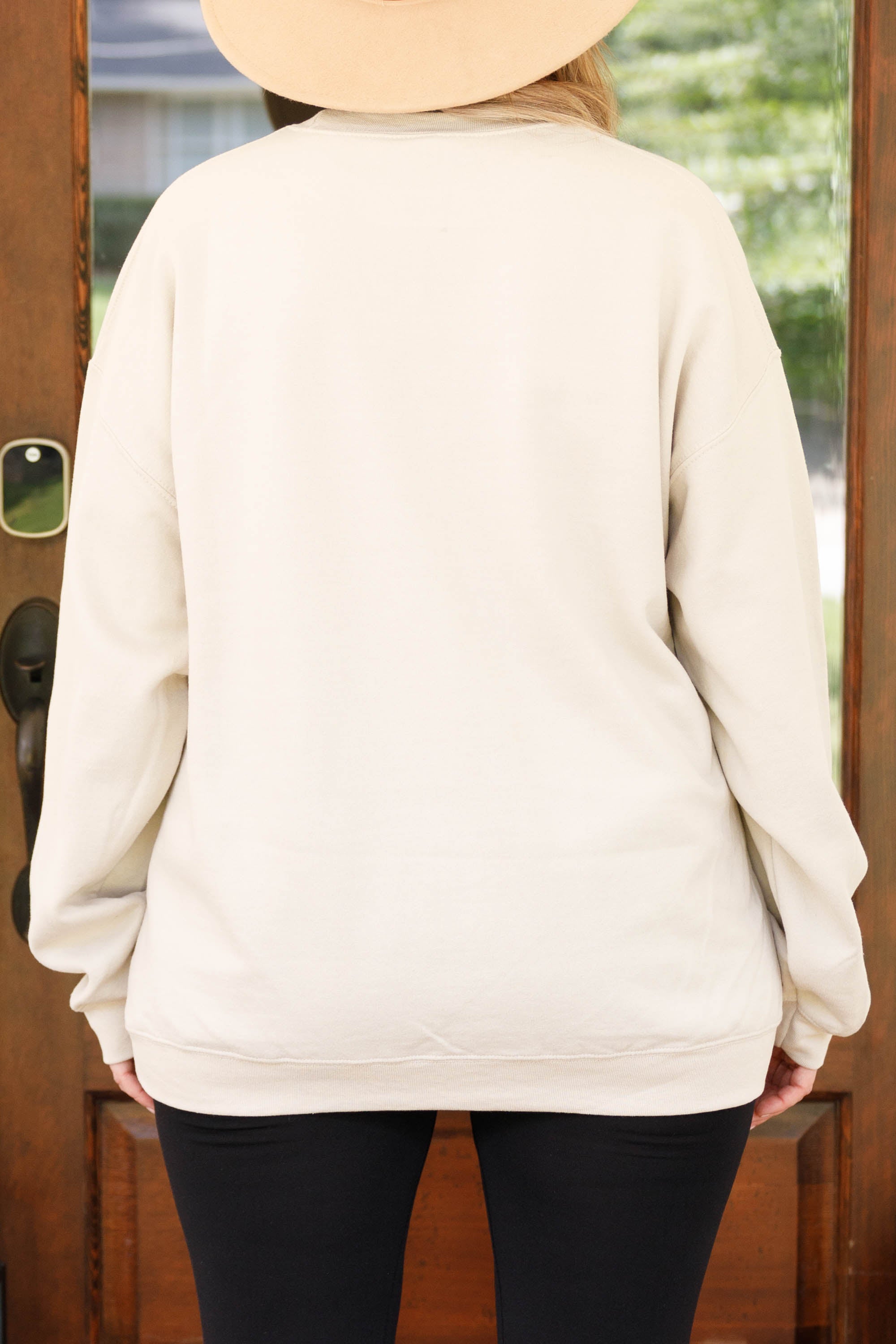 Salem Broom Company Sweatshirt. Sand