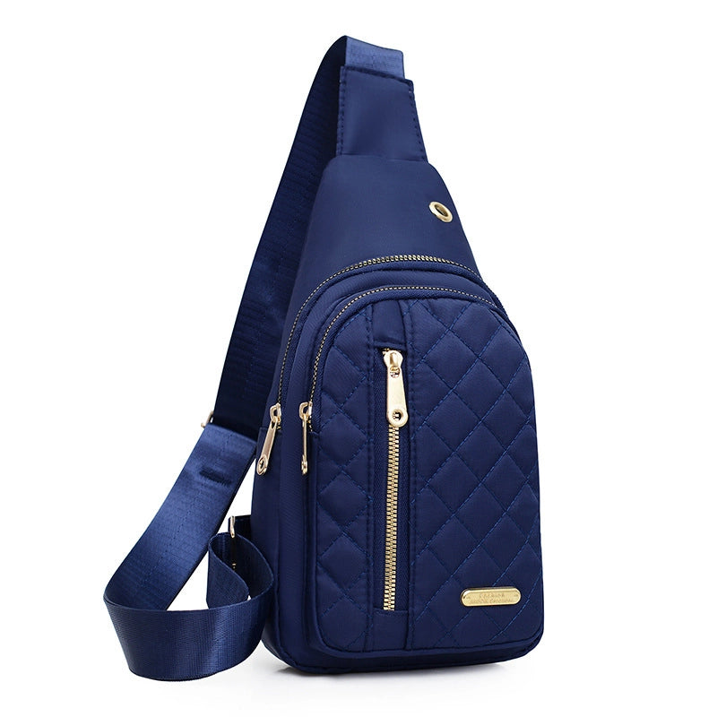 Chest Bag Women's New Korean-style Crossbody Bag Girls' Sports Chest Bag Street Oxford Cloth Simple Chest Bag
