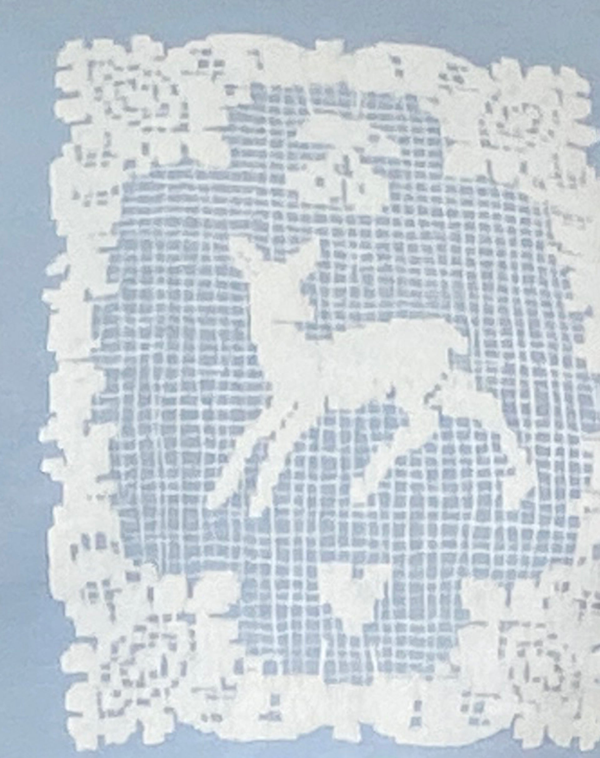 Zagy Short Sleeve Tee in Powder Blue with Deer Motif