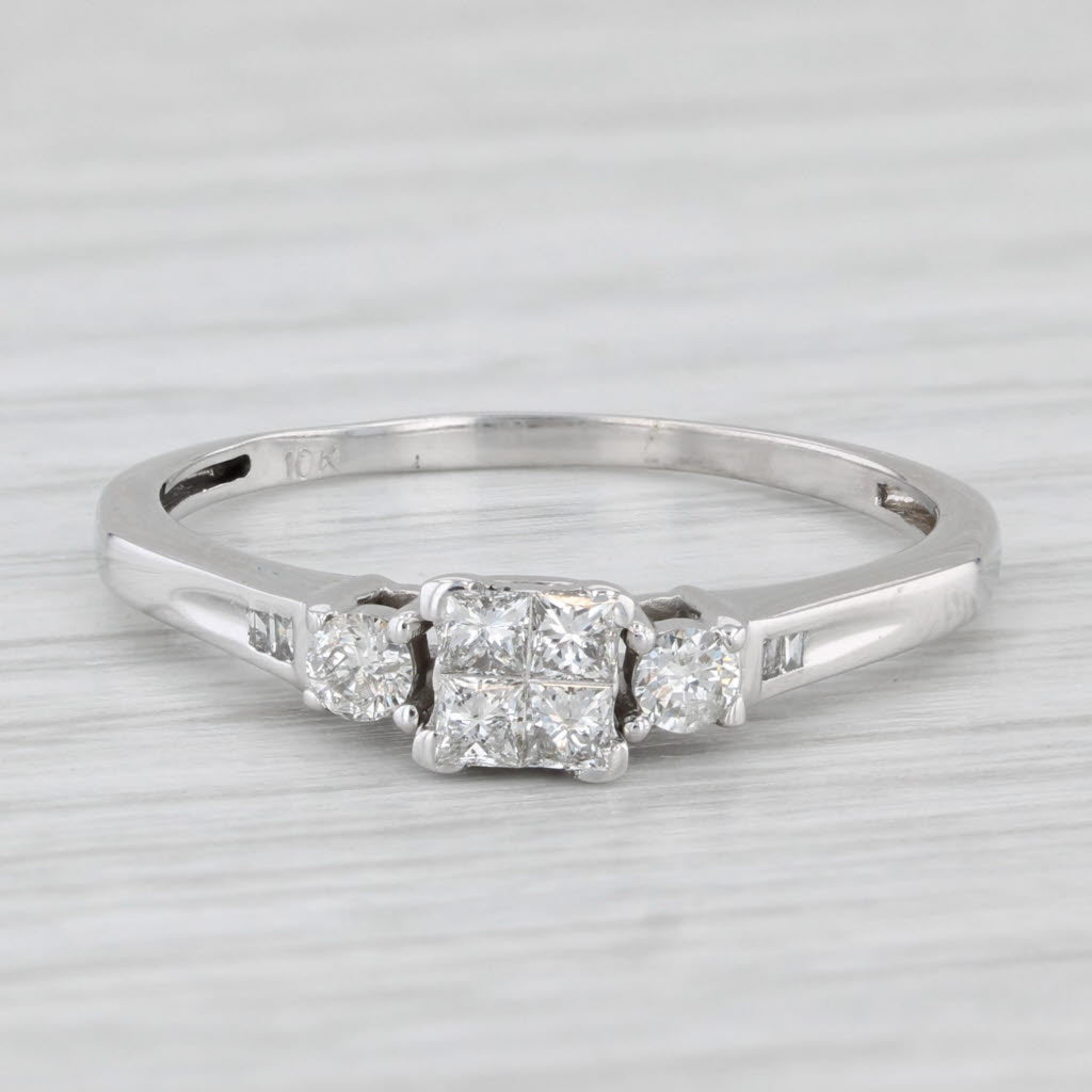0.30ctw Princess Diamond Engagement Ring 10k White Gold Size 8.5