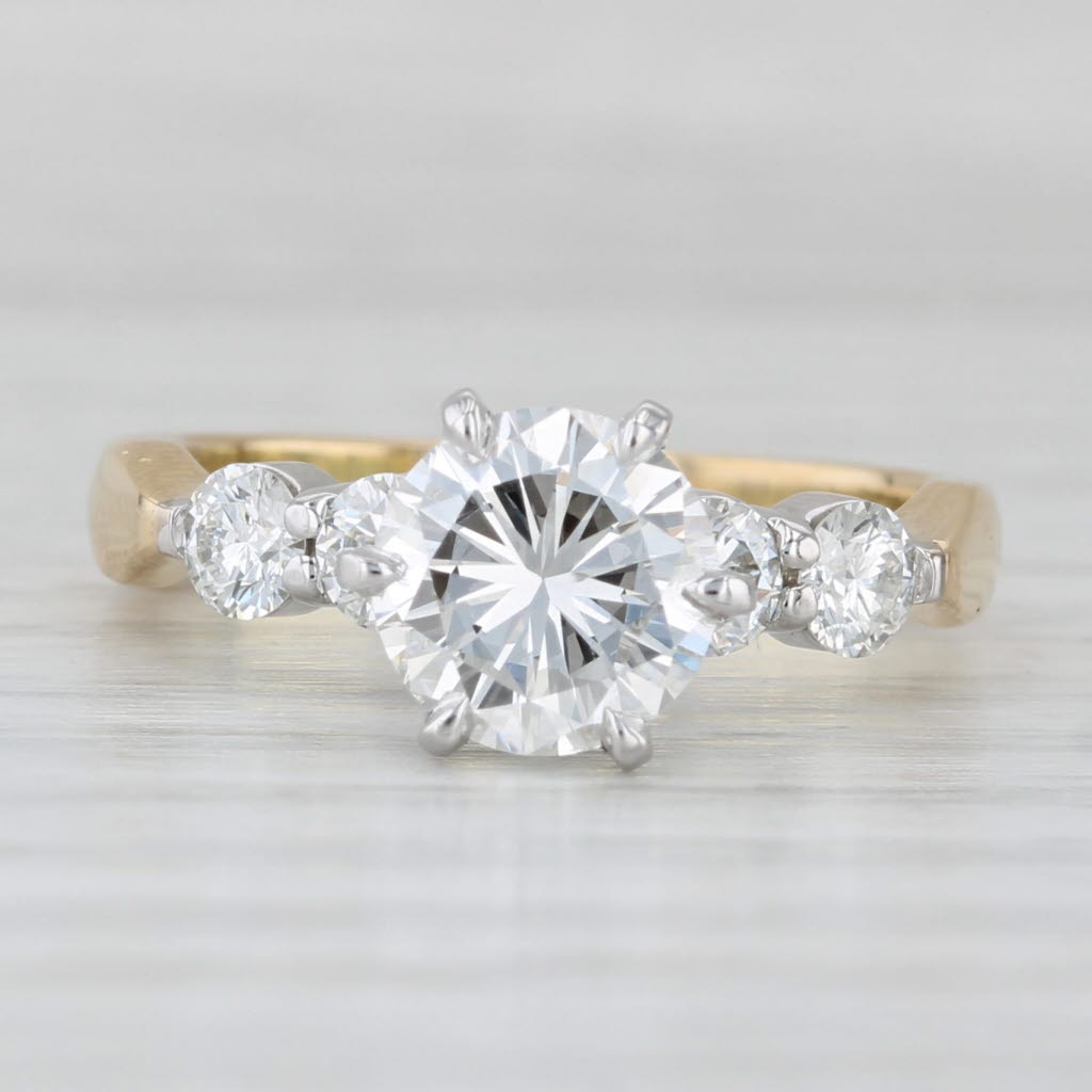 2.15ctw Round Diamond Engagement Ring 18k Gold Size 6.5 Hearts on Fire GIA