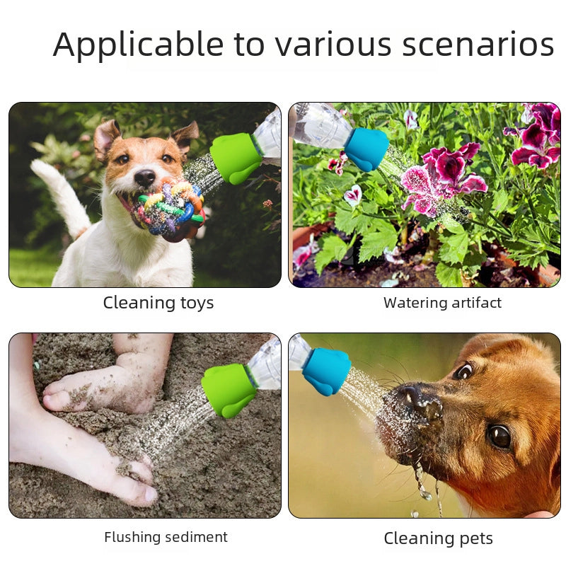 Spot New Outdoor Portable Water Bottle Universal Shower Head Pet Dog Portable Cleaner Silicone Shower