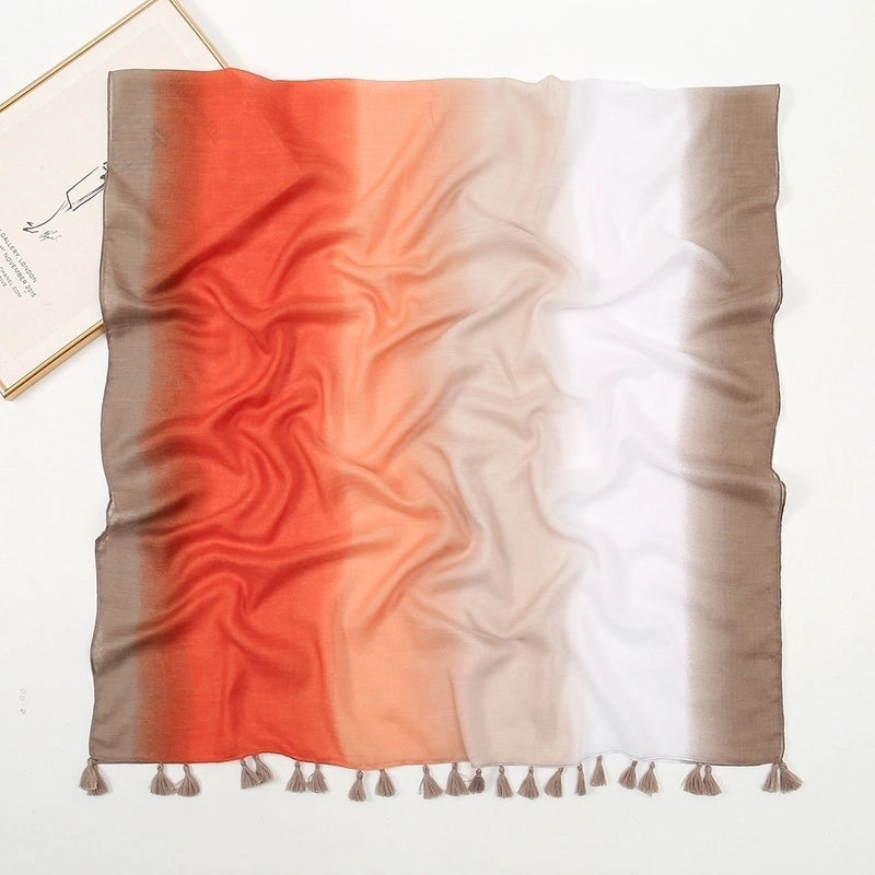 Women's Sweet Color Block Polyester Winter Scarves