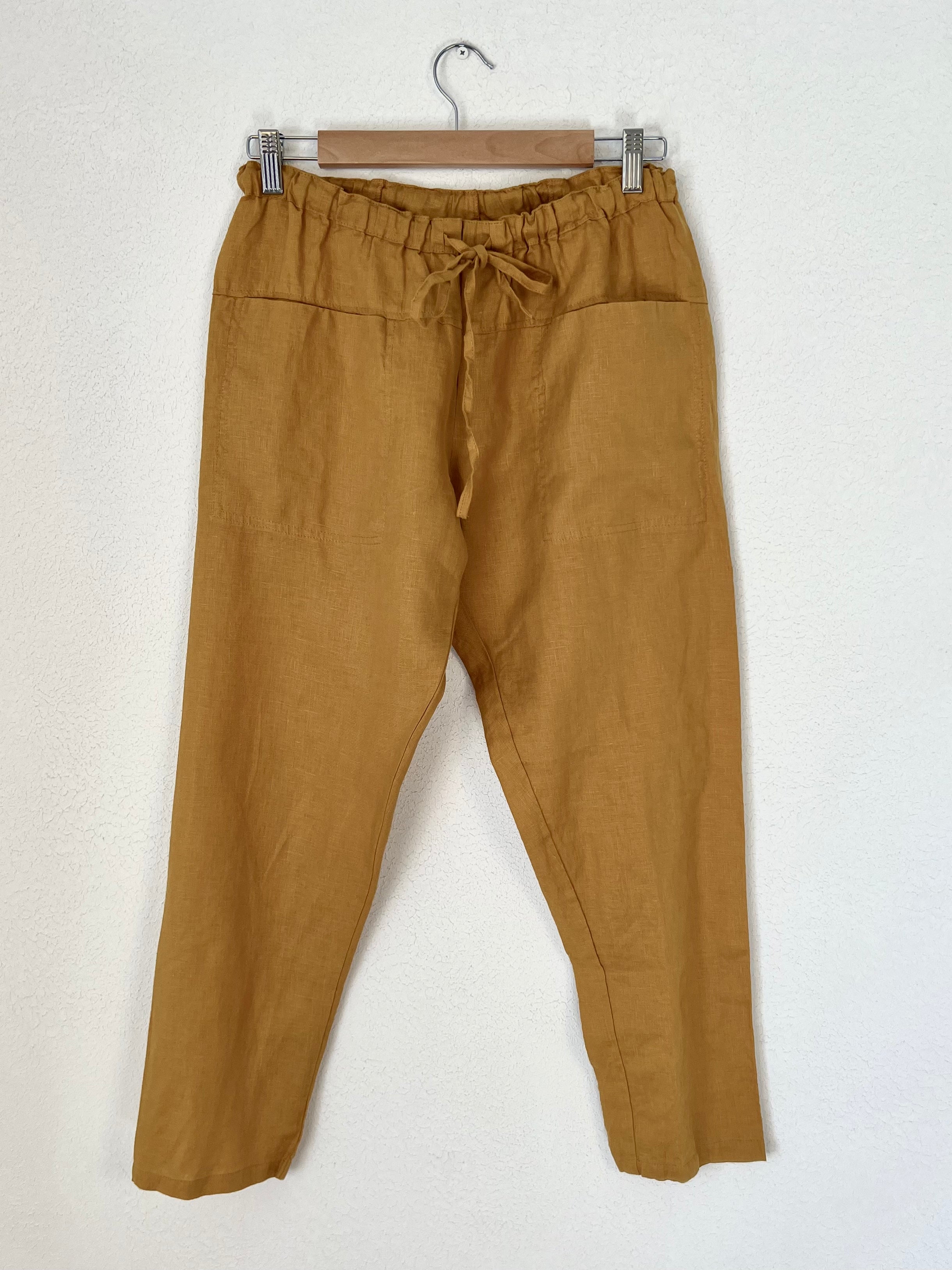 jessie pant-turmeric linen
