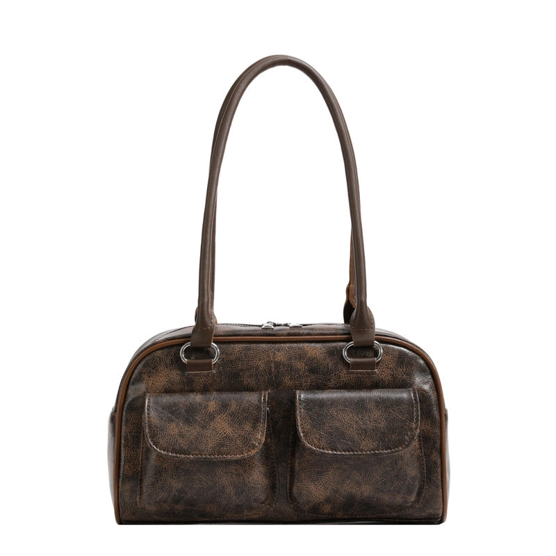 Retro Underarm Bag For Women Winter New Simple Fashion Shoulder Bag Niche Large Capacity Portable Commuter Bag
