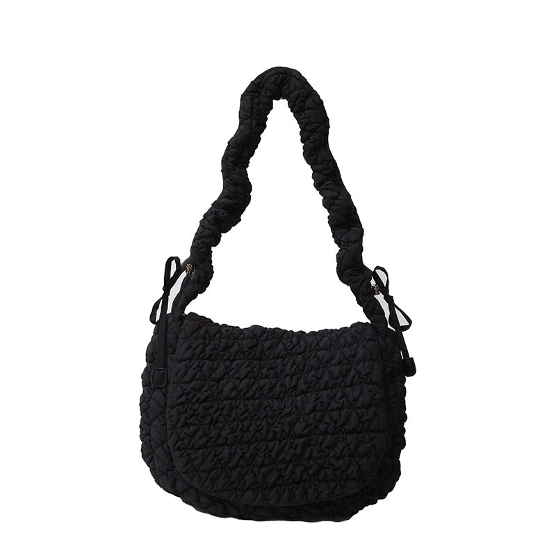 Women's Nylon Solid Color Streetwear Square Flip Cover Underarm Bag