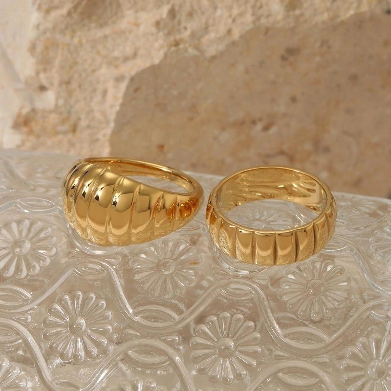 Casual Solid Color 316 Stainless Steel  16K Gold Plated White Gold Plated Gold Plated Plating Rings