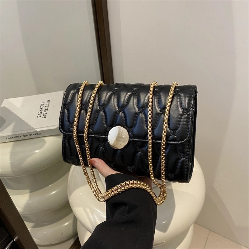 Women's Pu Leather Solid Color Basic Flip Cover Shoulder Bag Crossbody Bag