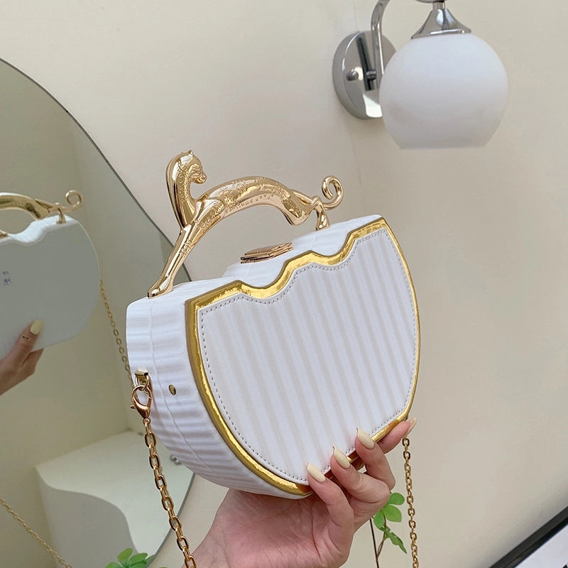 Women's Medium Pu Leather Solid Color Streetwear Lock Clasp Evening Bag