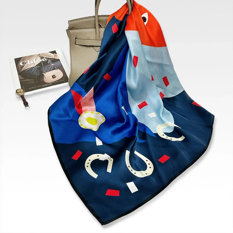 Women's Elegant Minimalist Printing Silk Printing Silk Scarf