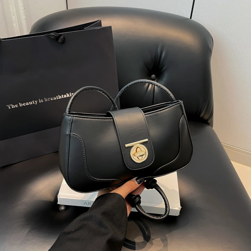 Women's Medium Pu Leather Color Block Solid Color Basic Classic Style Square Zipper Underarm Bag