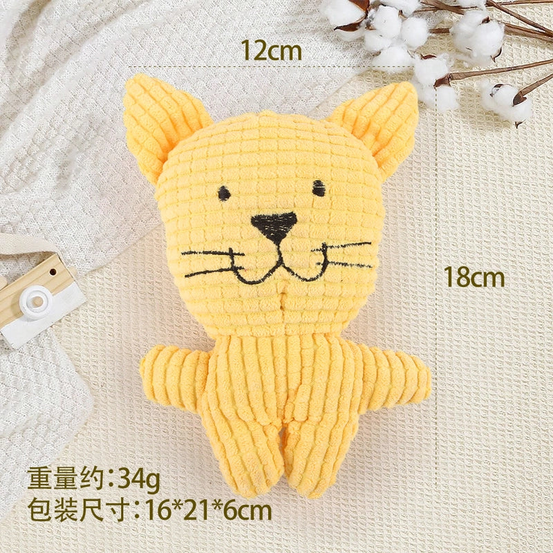 Cute Dog Teething Corduroy Sounding Plush Toy