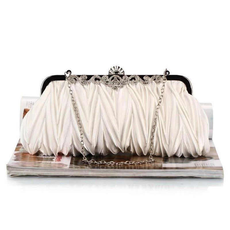 White Red Purple Solid Color Square Evening Bags