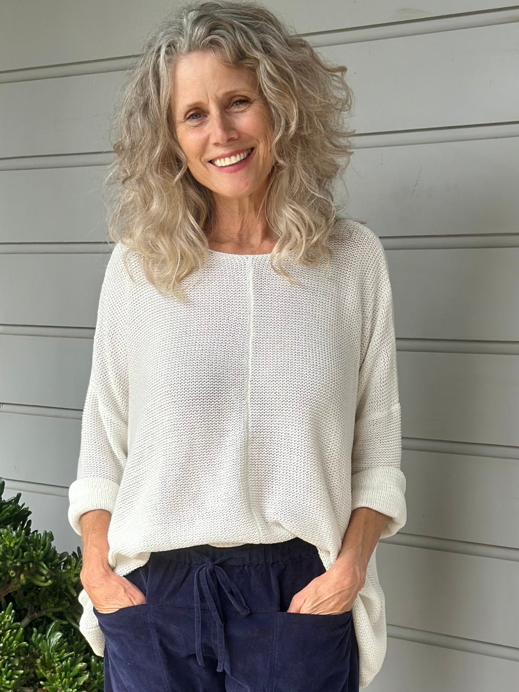 stella jersey - warm white cotton knit