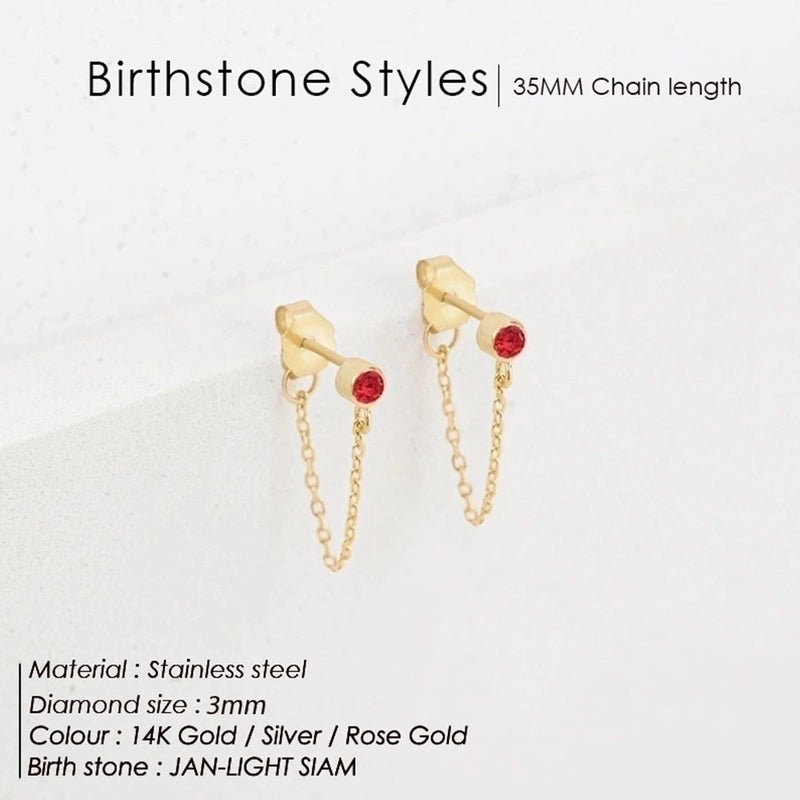 1 Pair Minimalist Geometric Inlay Stainless Steel Rhinestones 14K Gold Plated Rose Gold Plated Drop Earrings