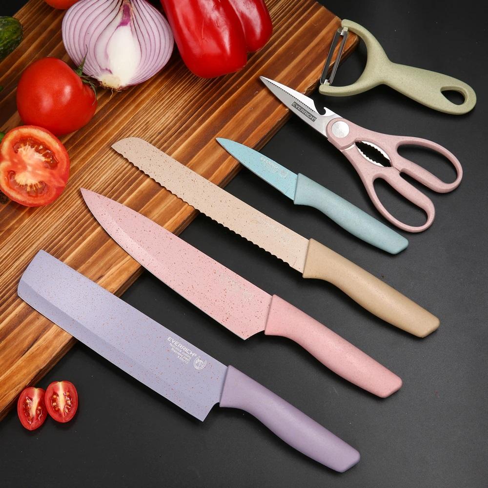 Italian Coated Stainless Steel(4296) - 6 PCs Knife Set