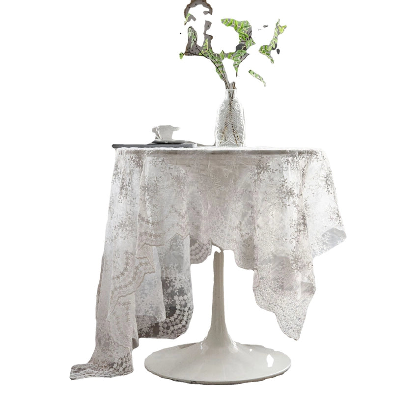 Tablecloth Cake Photography Background Embroidered Props Cloth White Tablecloth