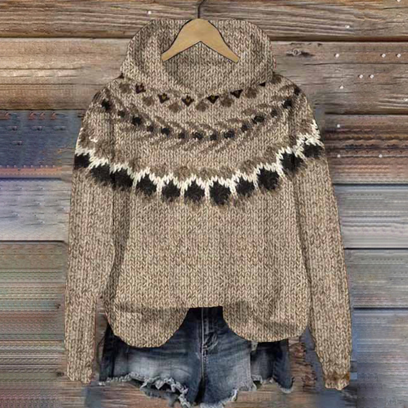 Vintage Tribal Geometry Pattern Warm Comfy Sweater