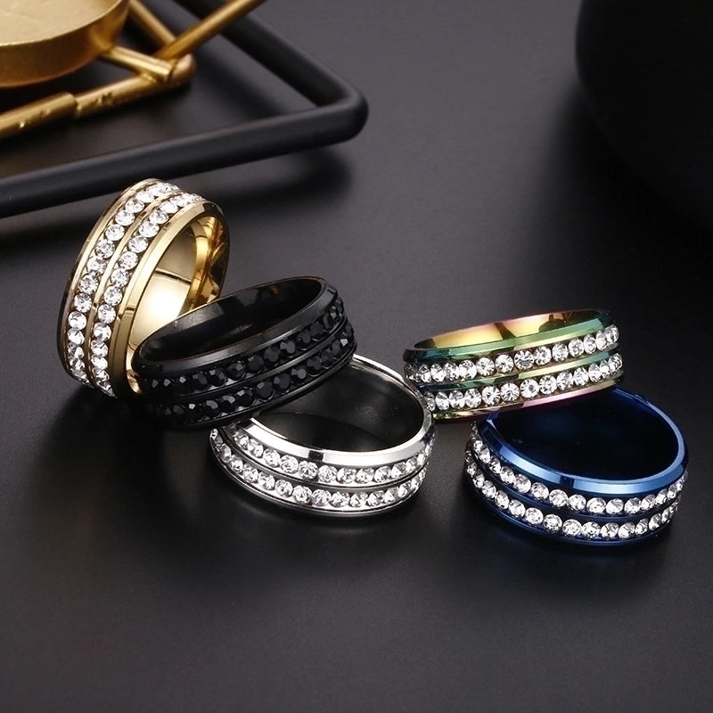 Fashion Geometric 201 Stainless Steel Artificial Gemstones Gold Plated