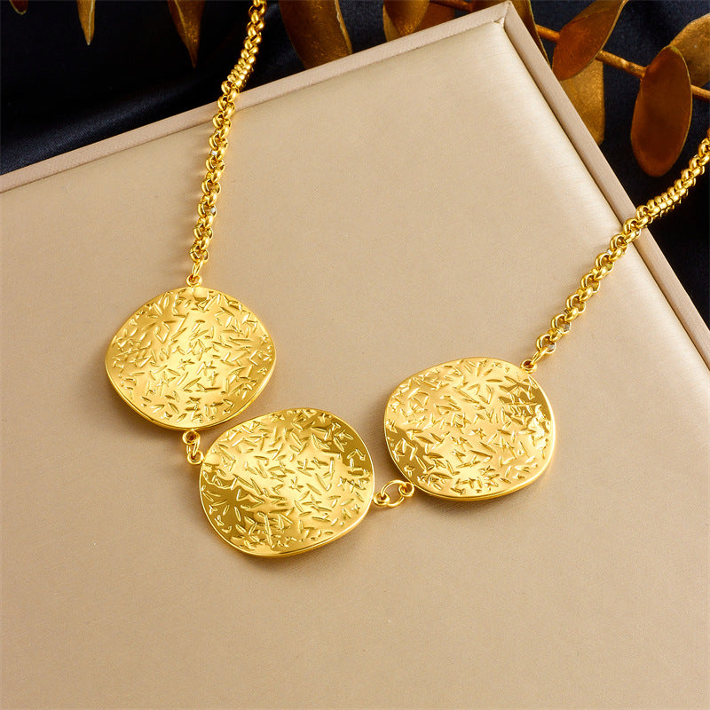 Exaggerated Irregular Pattern Geometric Spiral Large Pendant Necklace Female Hip Hop Sweater Chain