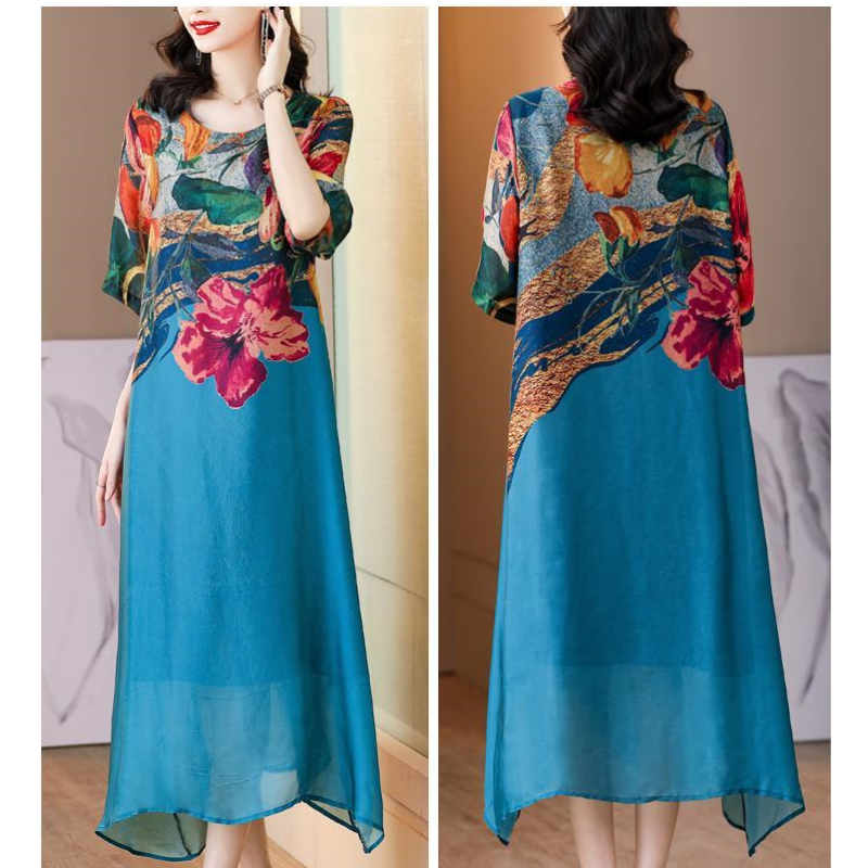 💃2025 New Arrival Pre-Sale💕Women's Elegant Flowy Floral Print Plus Size Dress