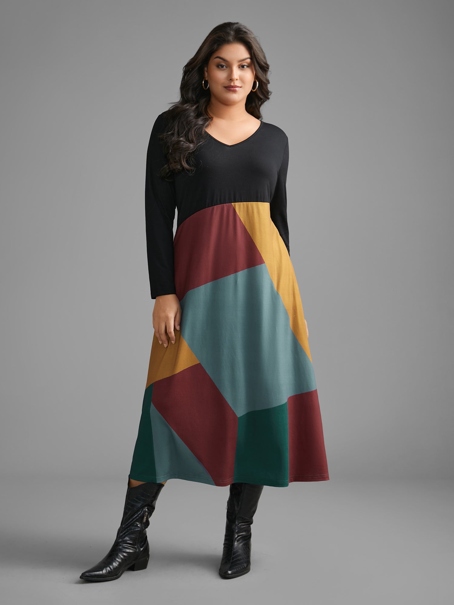 Supersoft Essentials Colorblock Contrast Midi Dress