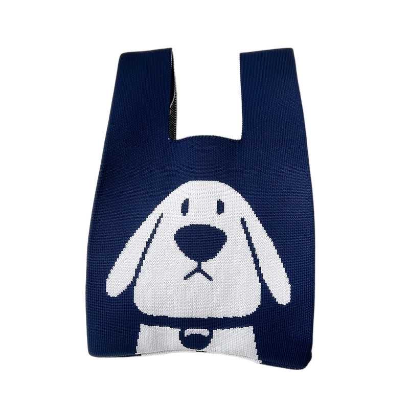 Women's Small Knit Animal Cartoon Cute Open Handbag