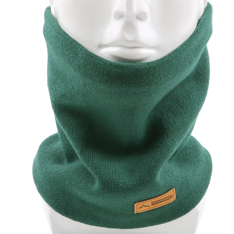 Autumn And Winter Single Circle Collar Men's And Women's Solid Color Fleece-lined Knitted Scarf Fashion Fake Turtleneck Warm Pullover Scarf