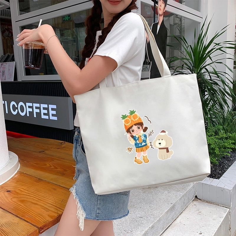 Women's Fashion Geometric Oxford Cloth Shopping Bags