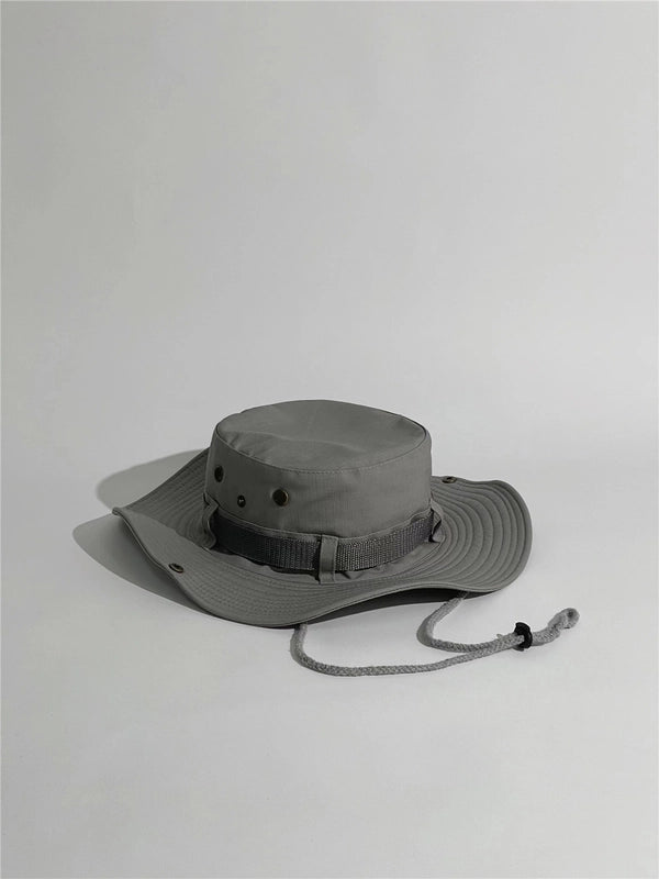 Unisex Tropical Solid Color Wide Eaves Bucket Hat