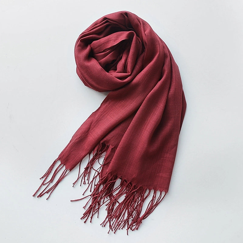 Unisex Minimalist Solid Color Polyester Scarf