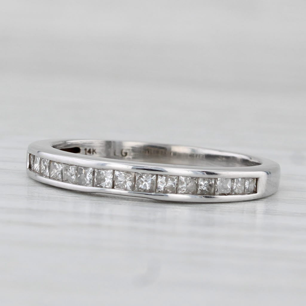 0.40ctw Diamond Wedding Ring 14k White Gold Size 7 Anniversary Stackable Band