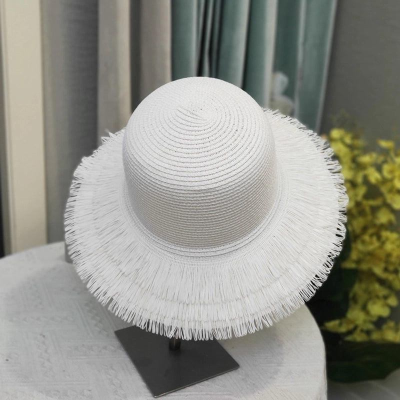 Women's Minimalist Classic Style Solid Color Flat Eaves Straw Hat