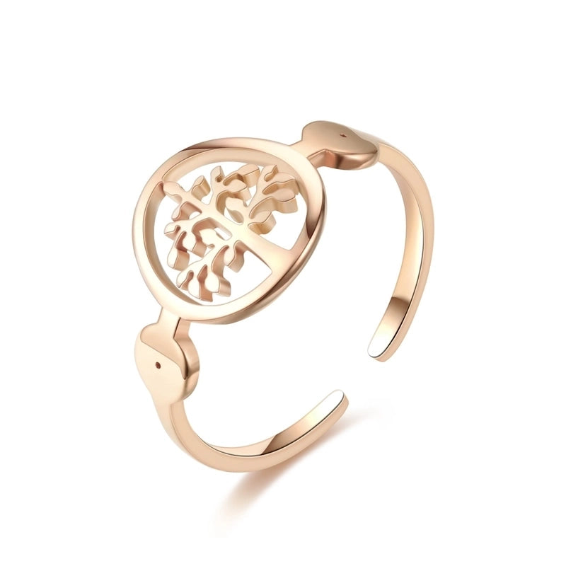 Heart Titanium Steel 18K Gold Plated Carving