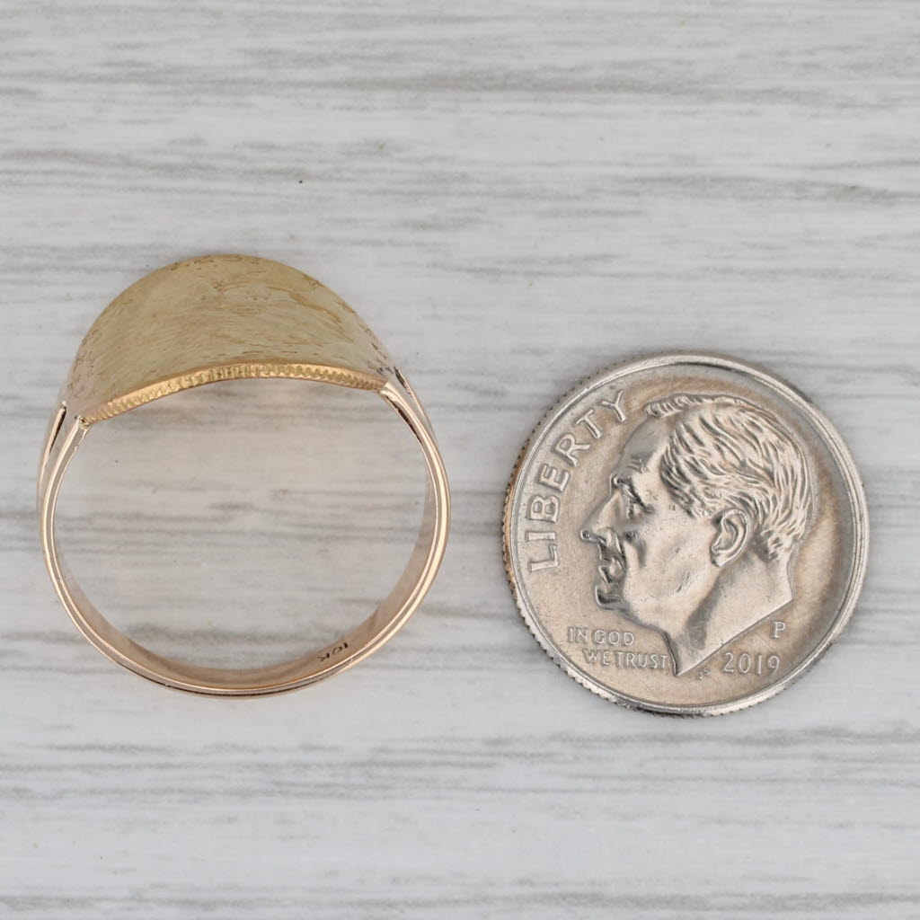 Authentic 1927 $2.50 Pressed US Coin Ring 10k 900 Yellow Rose Gold Size 7.75