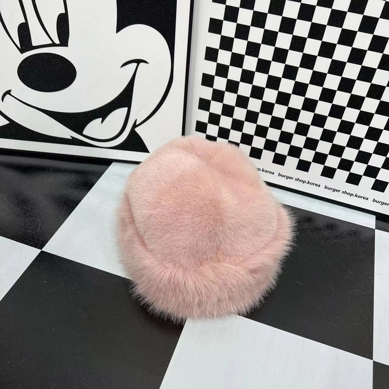 New Hat Winter New Thickened Warm Faux Fur Fashion Simple Fisherman Hat Faux Mink Women's Mongolian Hat